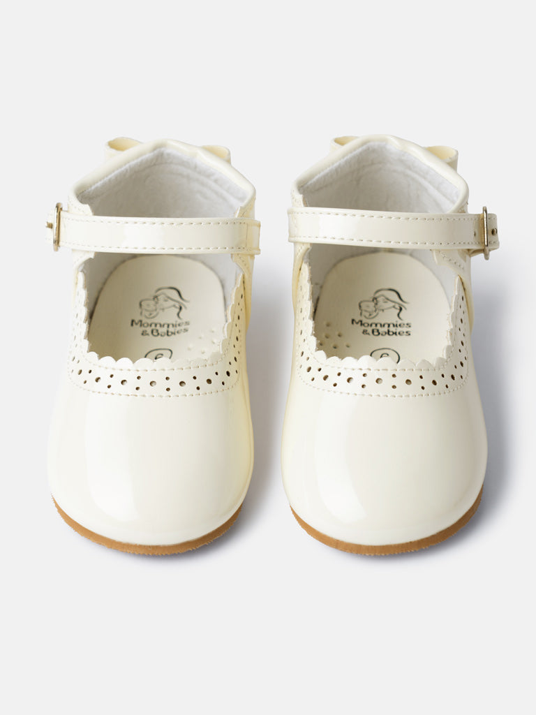 Baby Girl M&B Shoes with Back Bow - Cream