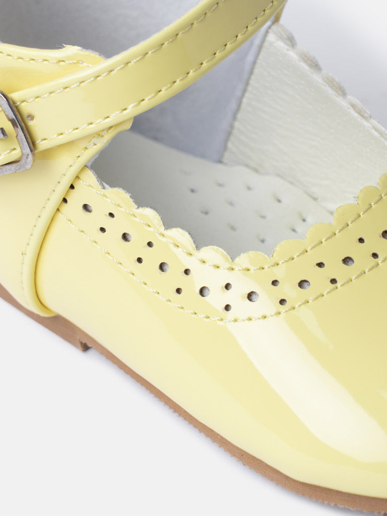 Baby Girl M&B Shoes with Back Bow - Lemon Yellow