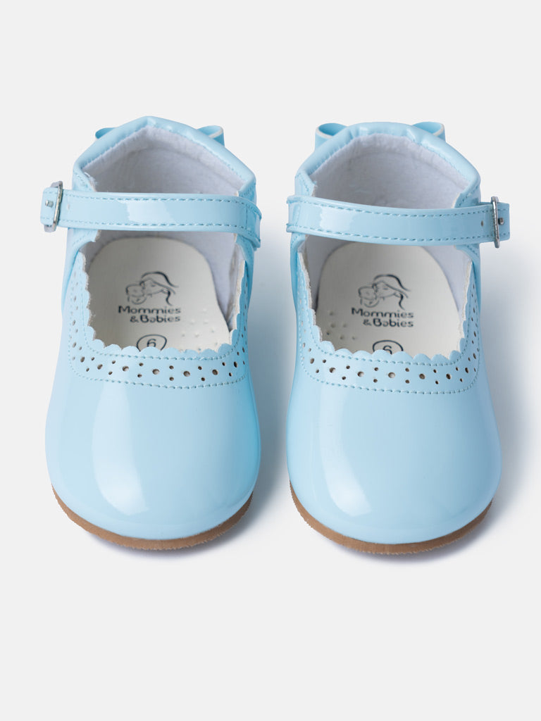 Baby Girl M&B Shoes with Back Bow - Baby Blue