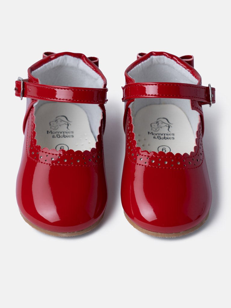 Baby Girl M&B Shoes with Back Bow - Red