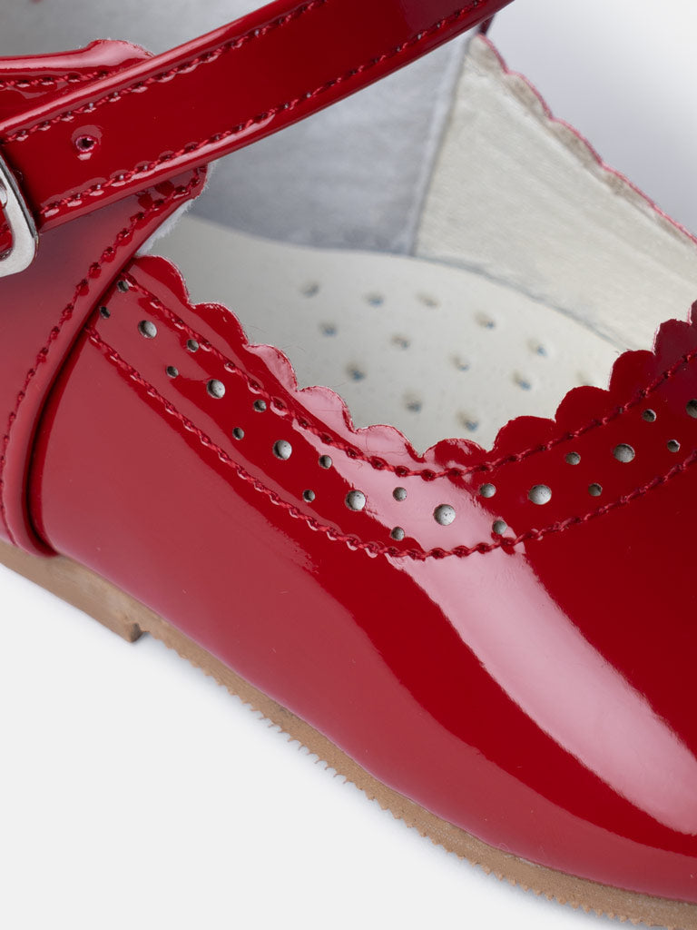 Baby Girl M&B Shoes with Back Bow - Red