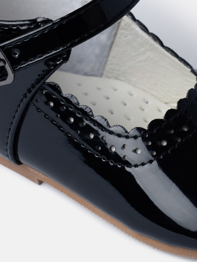 Baby Girl M&B Shoes with Back Bow - Black