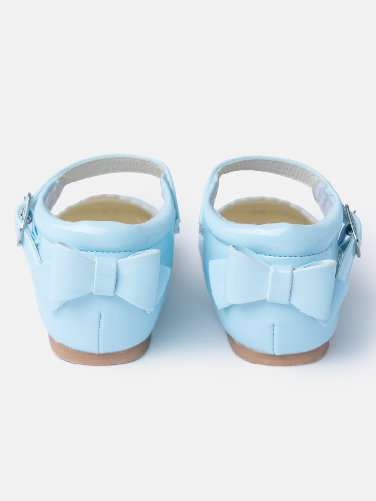 Baby Girl M&B Shoes with Back Bow - Baby Blue