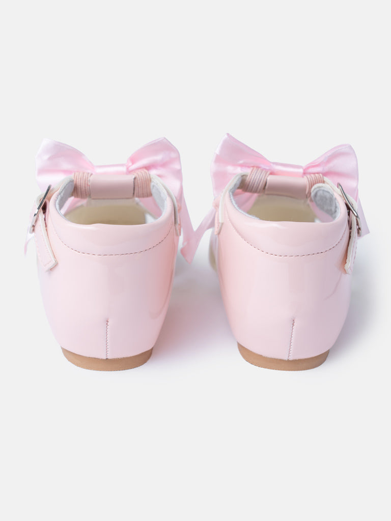 Baby Girl M&B Sandals with Detachable Satin Bow - Baby Pink