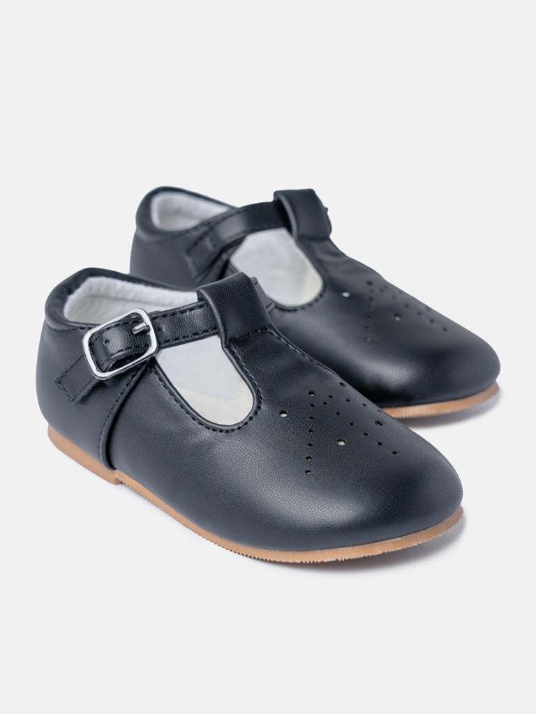 Baby Boy M&B Classic T-Bar Shoes - Black