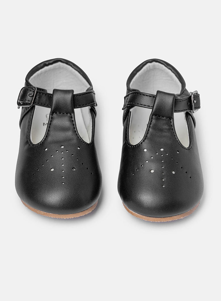 Baby Boy M&B Classic T-Bar Shoes - Black