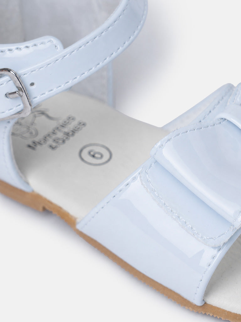 Baby Girl M&B Sandals with Solid Bow - Bluebell White