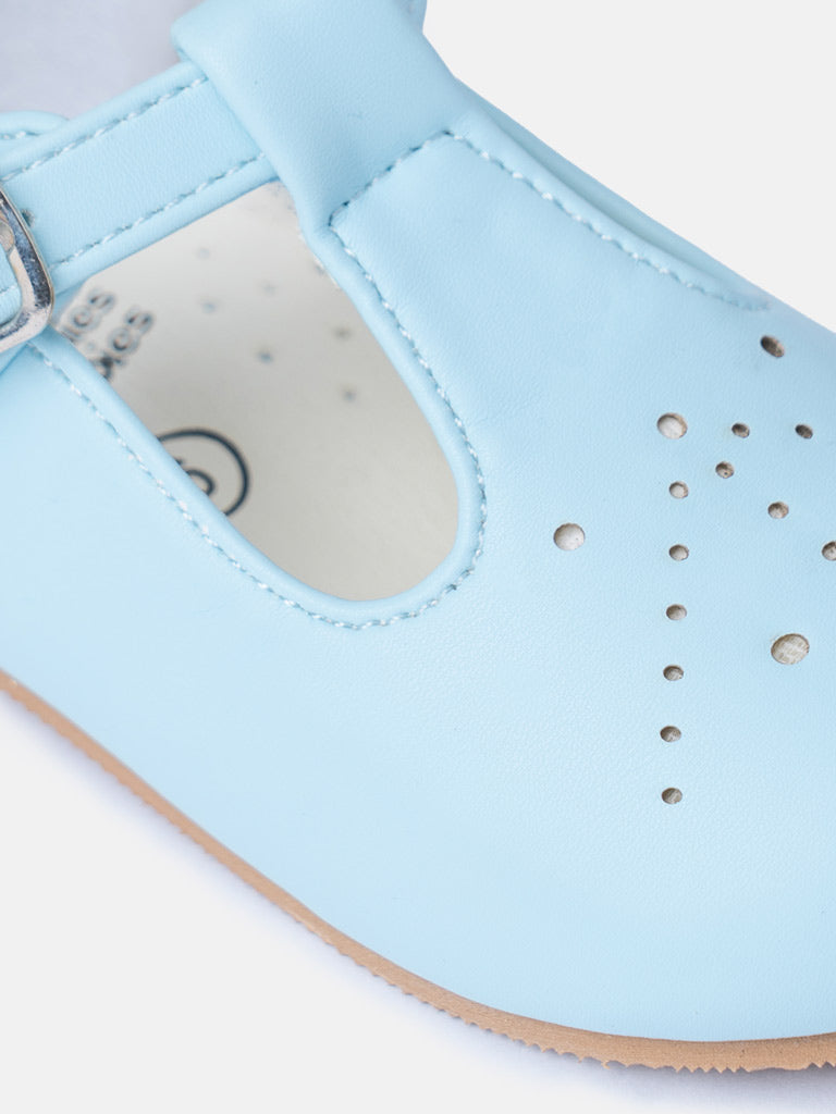 Baby Boy M&B Classic T-Bar Shoes - Baby Blue