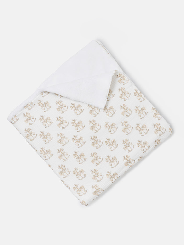 Baby Blanket Rocking Horse Collection - Beige