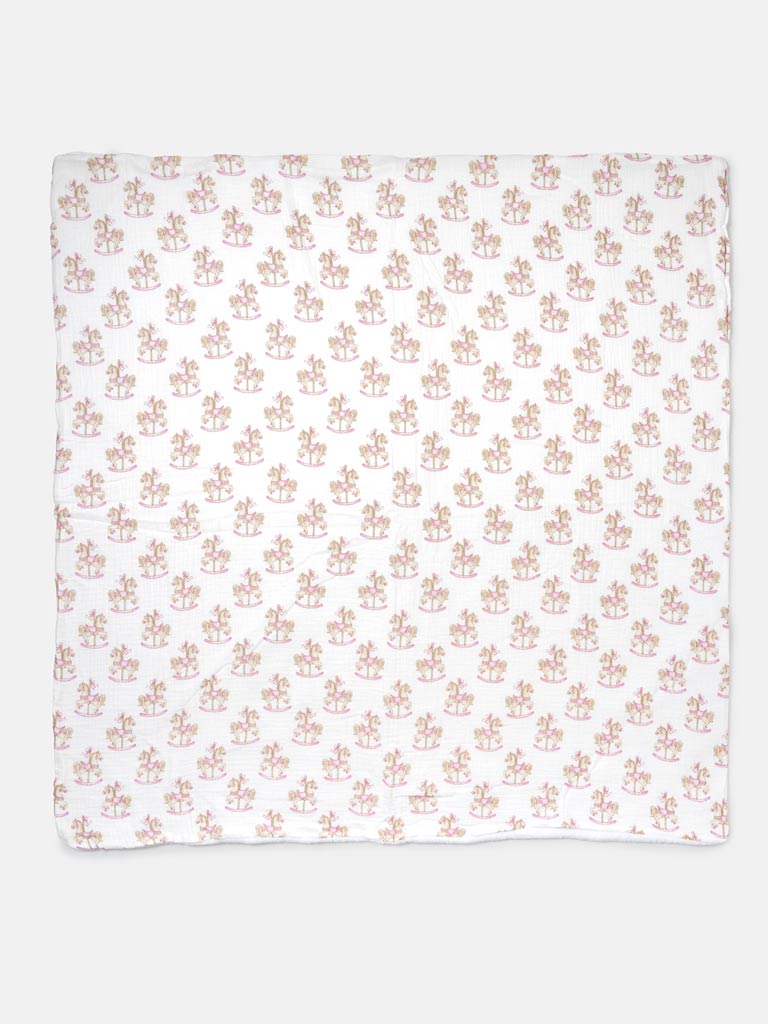 Baby Blanket Rocking Horse Collection - Baby Pink