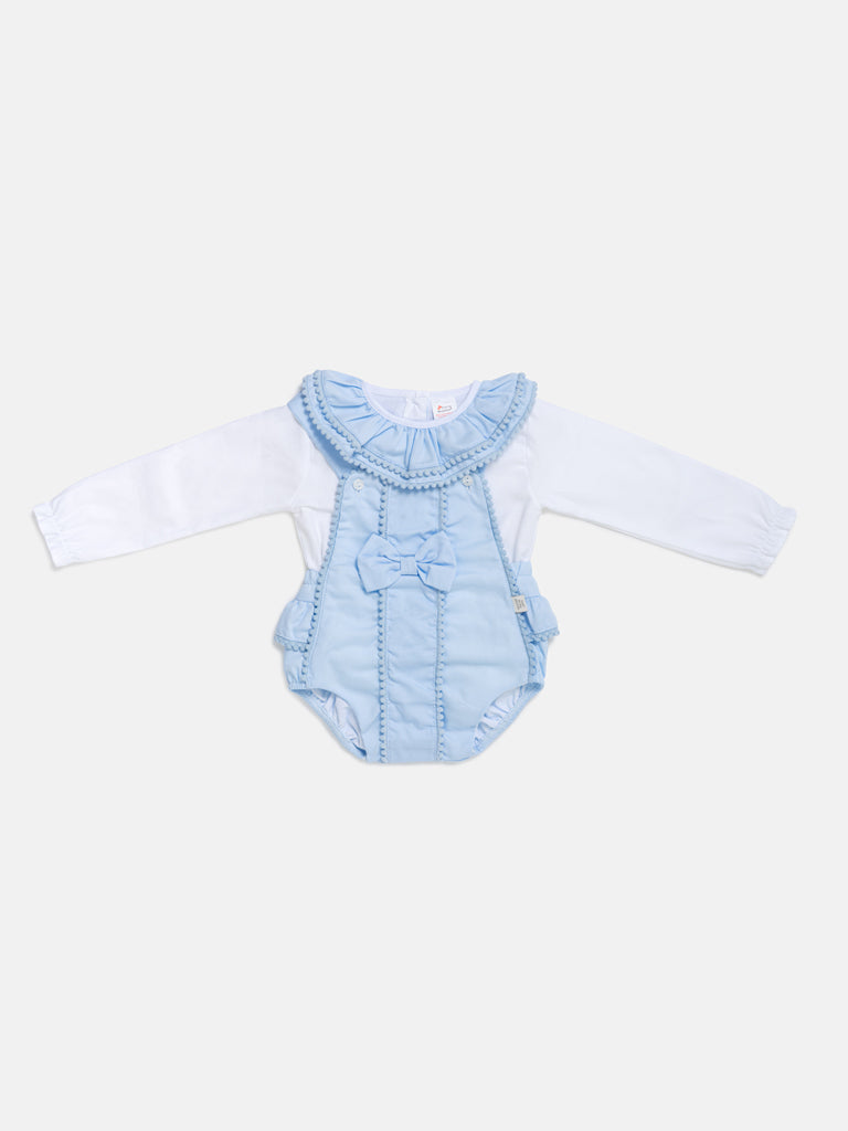Baby Girl Dolores Collection 2-piece Spanish Romper Set - Baby Blue