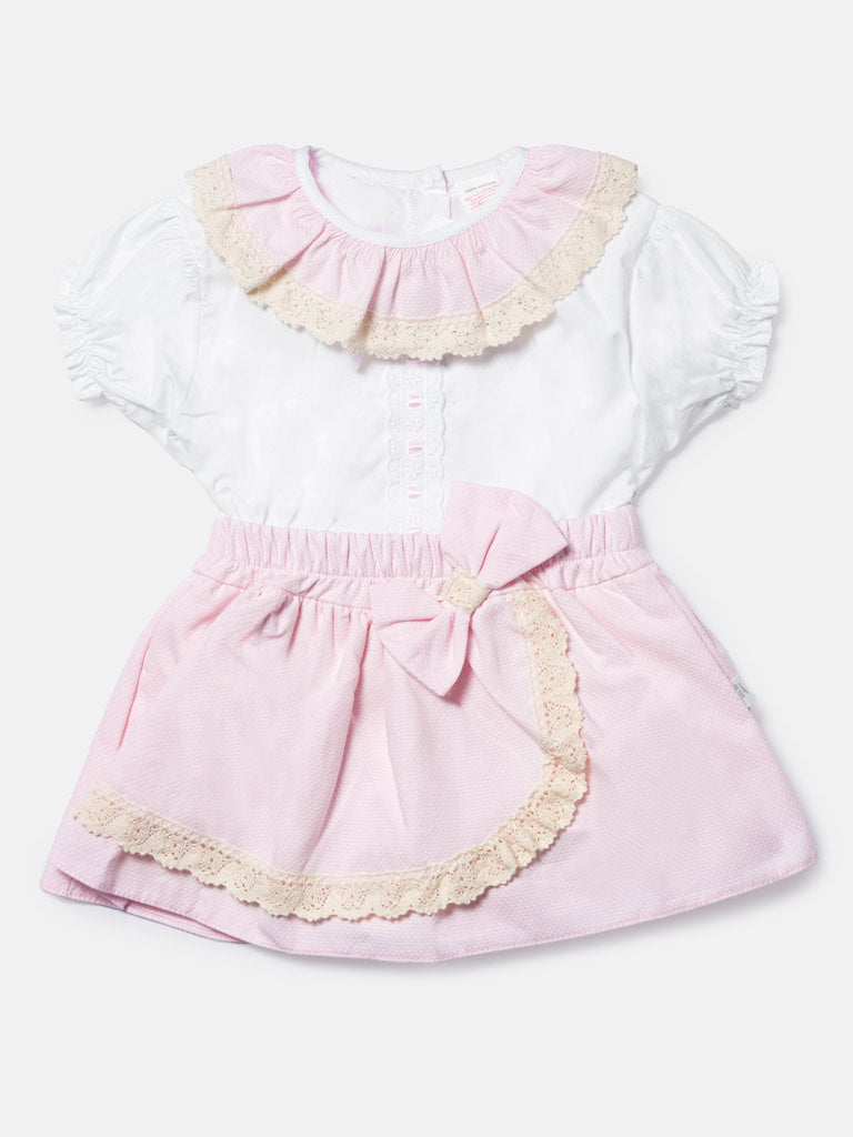 Baby Girl Theresa Collection 3-piece Spanish Romper Set - Baby Pink