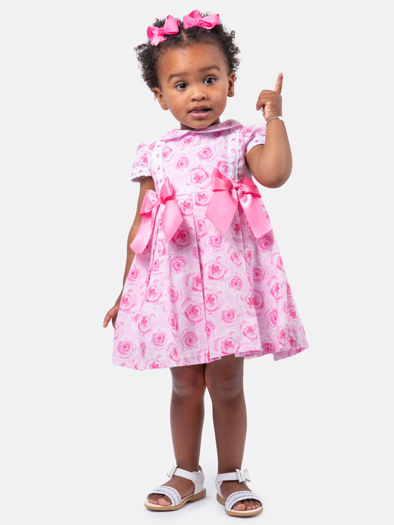 Baby Girl Rosalinda Collection Spanish Dress - Fuchsia Pink