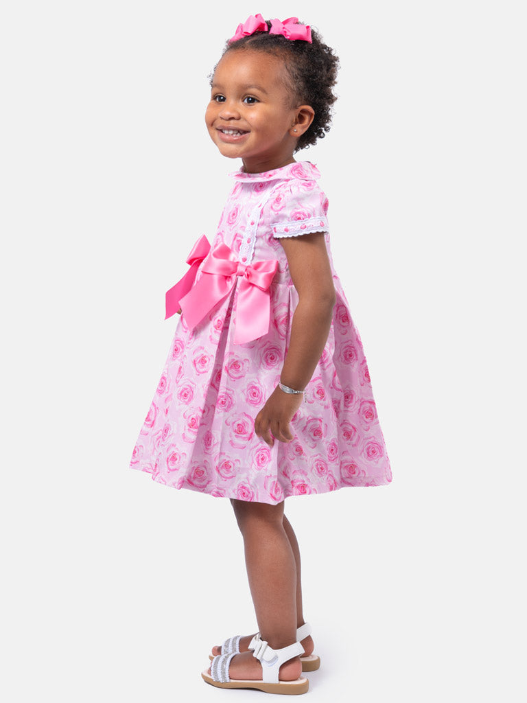 Baby Girl Rosalinda Collection Spanish Dress - Fuchsia Pink