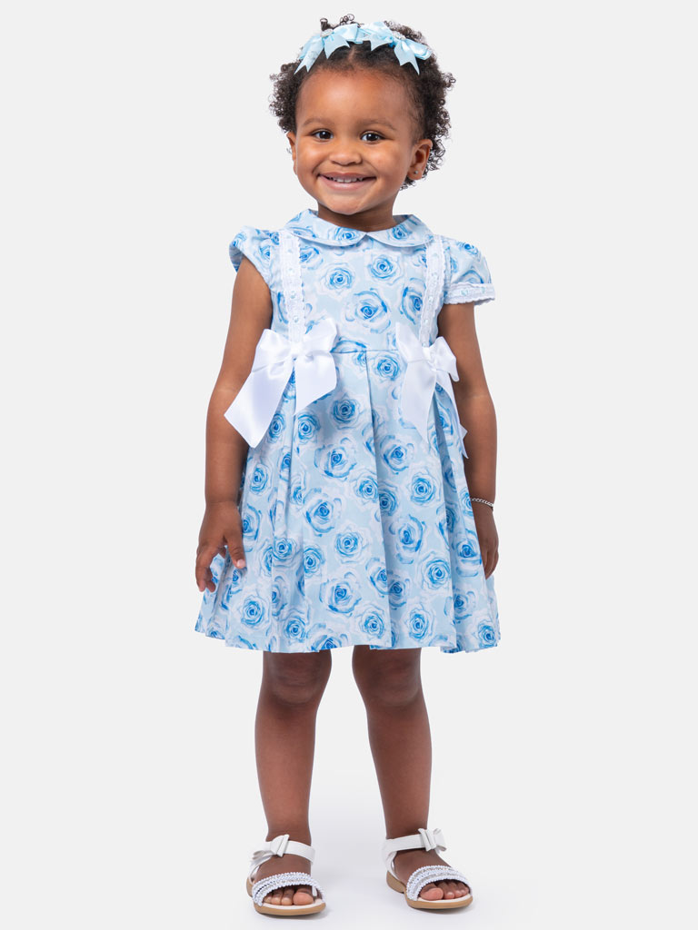 blue dress for baby girl Natalie Martin Vivi Dress - Spanish Tile Almond main image 0