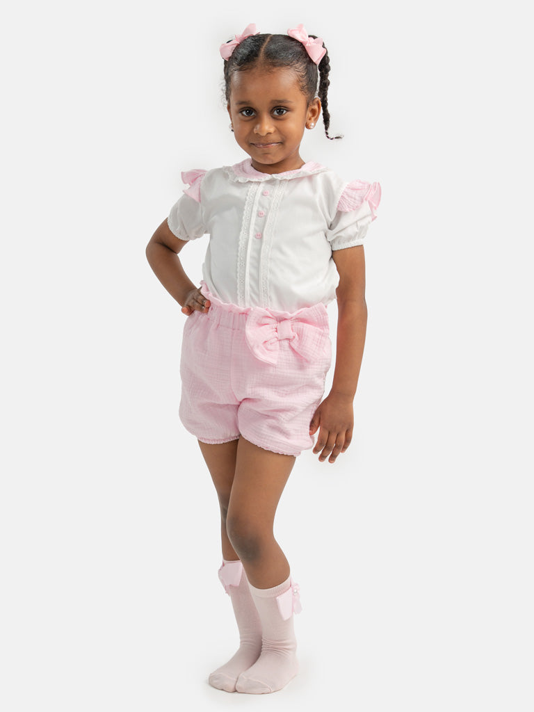 Baby Girl Lydia Collection Spanish 2-piece Romper Set - Pink