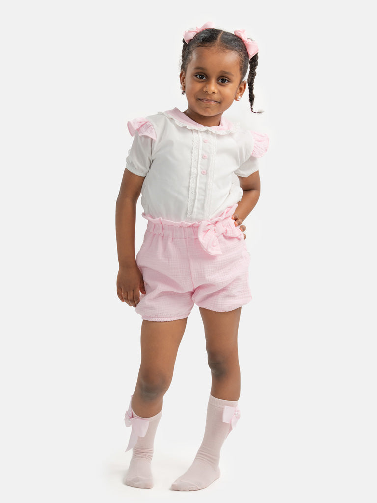 Baby Girl Lydia Collection Spanish 2-piece Romper Set - Pink