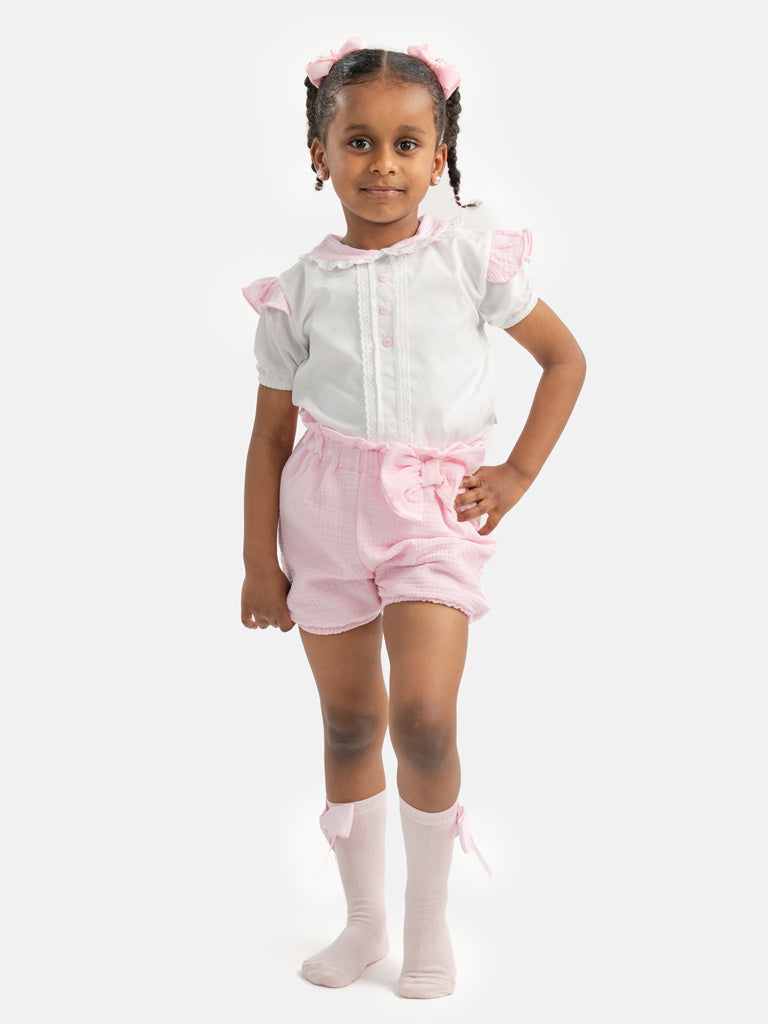 Baby Girl Lydia Collection Spanish 2-piece Romper Set - Pink