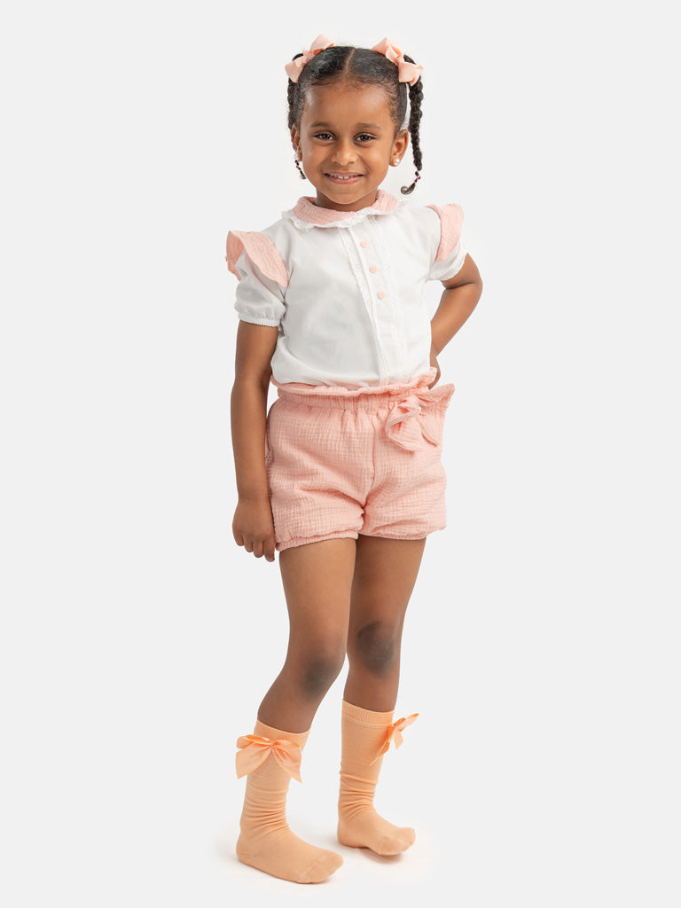 Baby Girl Lydia Collection Spanish 2-piece Romper Set - Peach