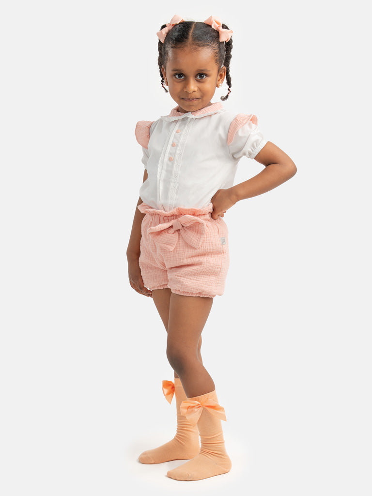 Baby Girl Lydia Collection Spanish 2-piece Romper Set - Peach