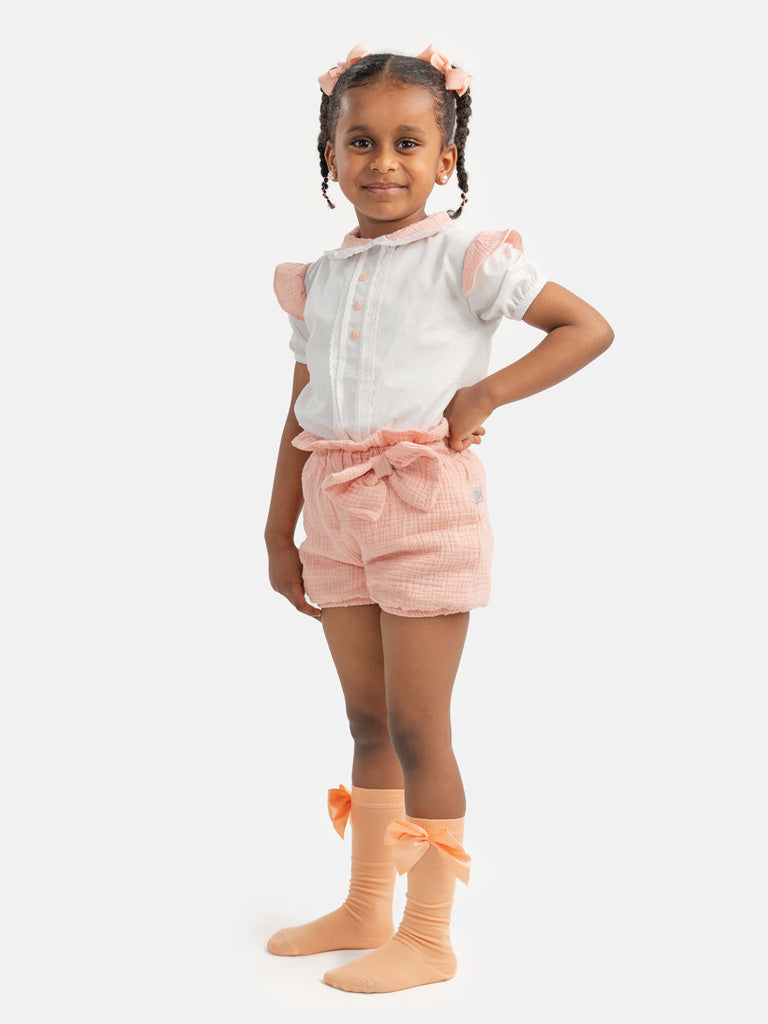 Baby Girl Lydia Collection Spanish 2-piece Romper Set - Peach