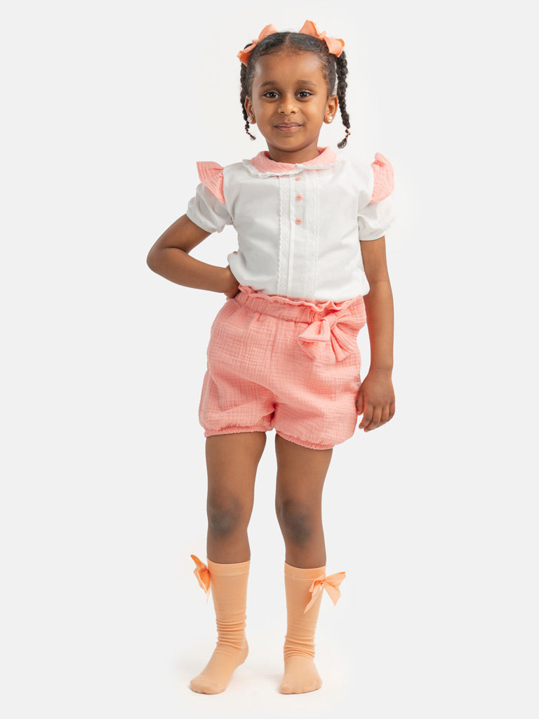 Baby Girl Lydia Collection Spanish 2-piece Romper Set - Salmon