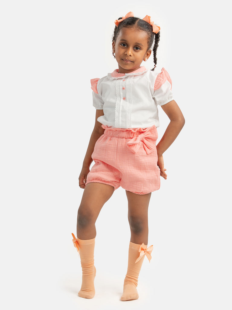 Baby Girl Lydia Collection Spanish 2-piece Romper Set - Salmon