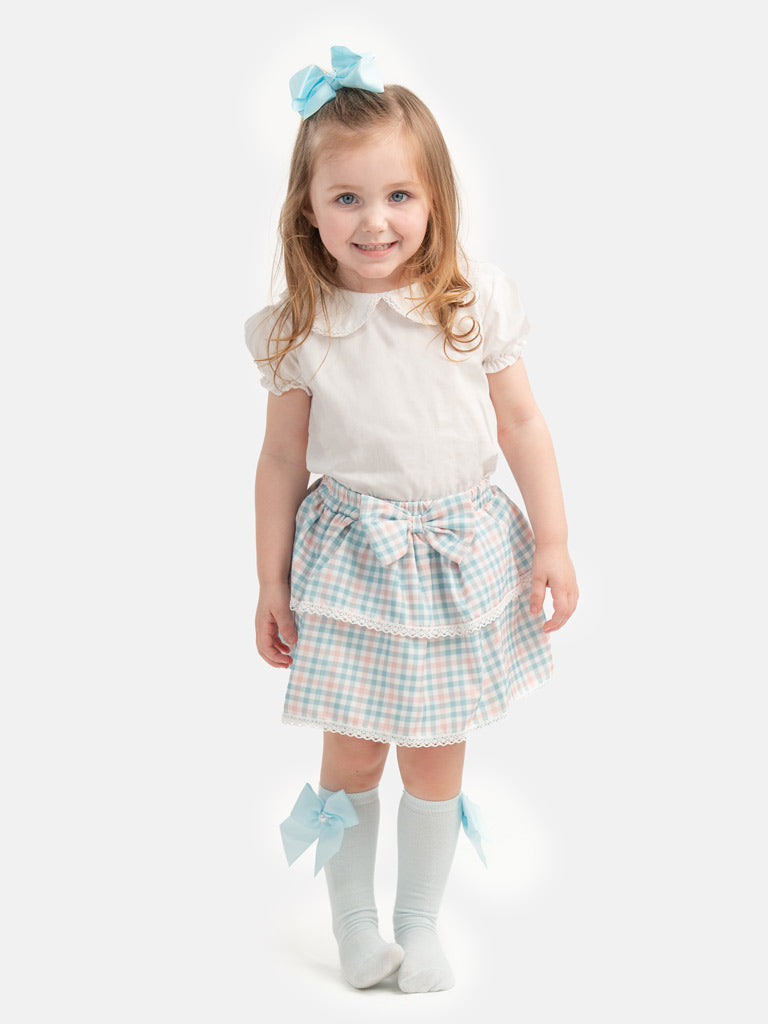 Baby Girl Luciana Collection Spanish 2-piece Romper Set - Aqua Blue