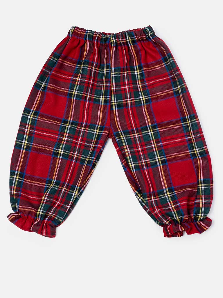 Baby Girl Classic Tartan 2-piece Romper Set - Red