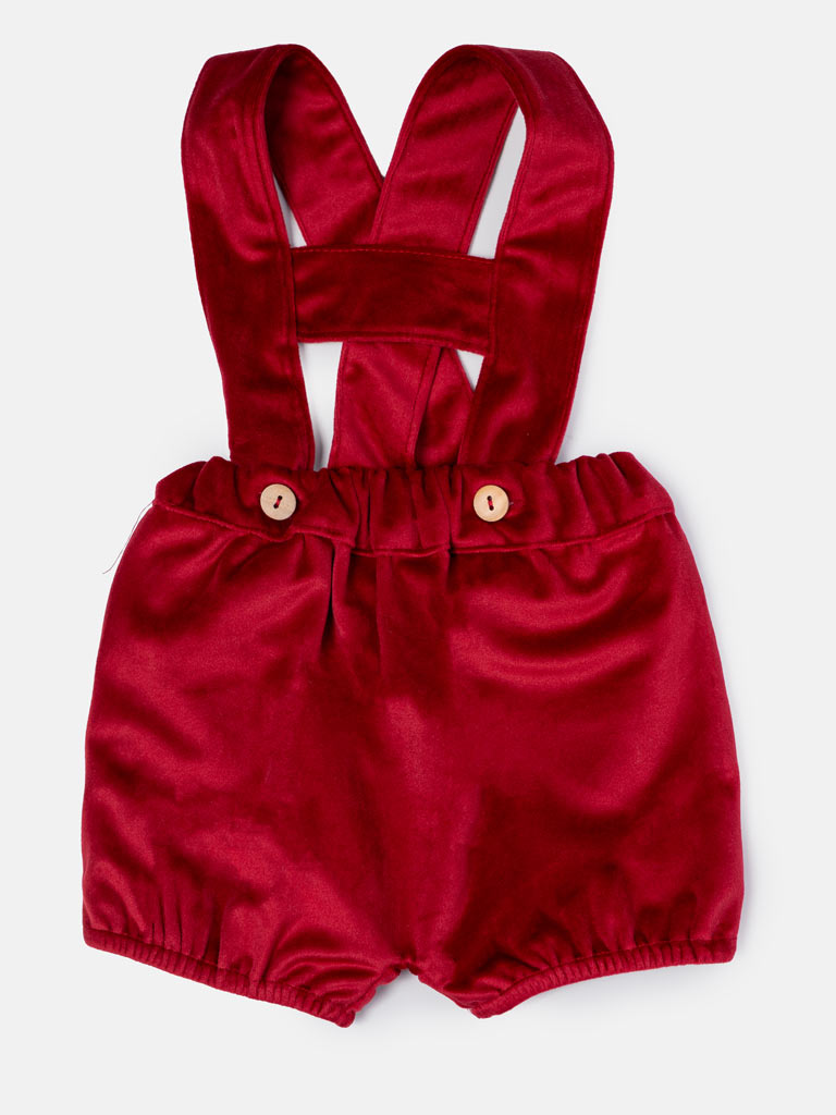 Baby Boy 2-Piece Romper Set with Shirt & Shorts - Red