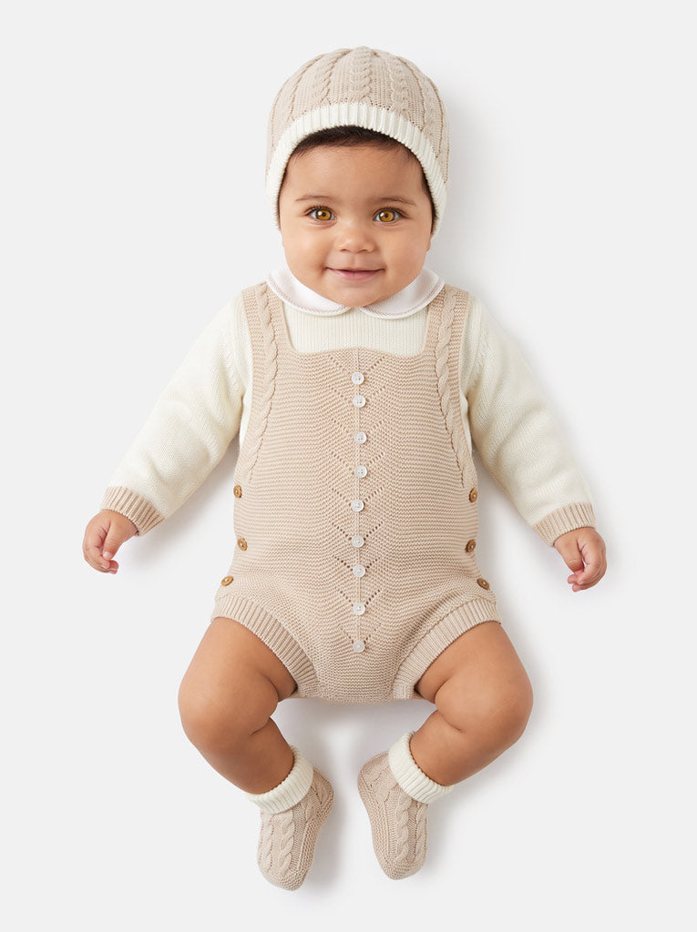 Baby Rafi Collection 4-piece Spanish Knitted Set - Beige