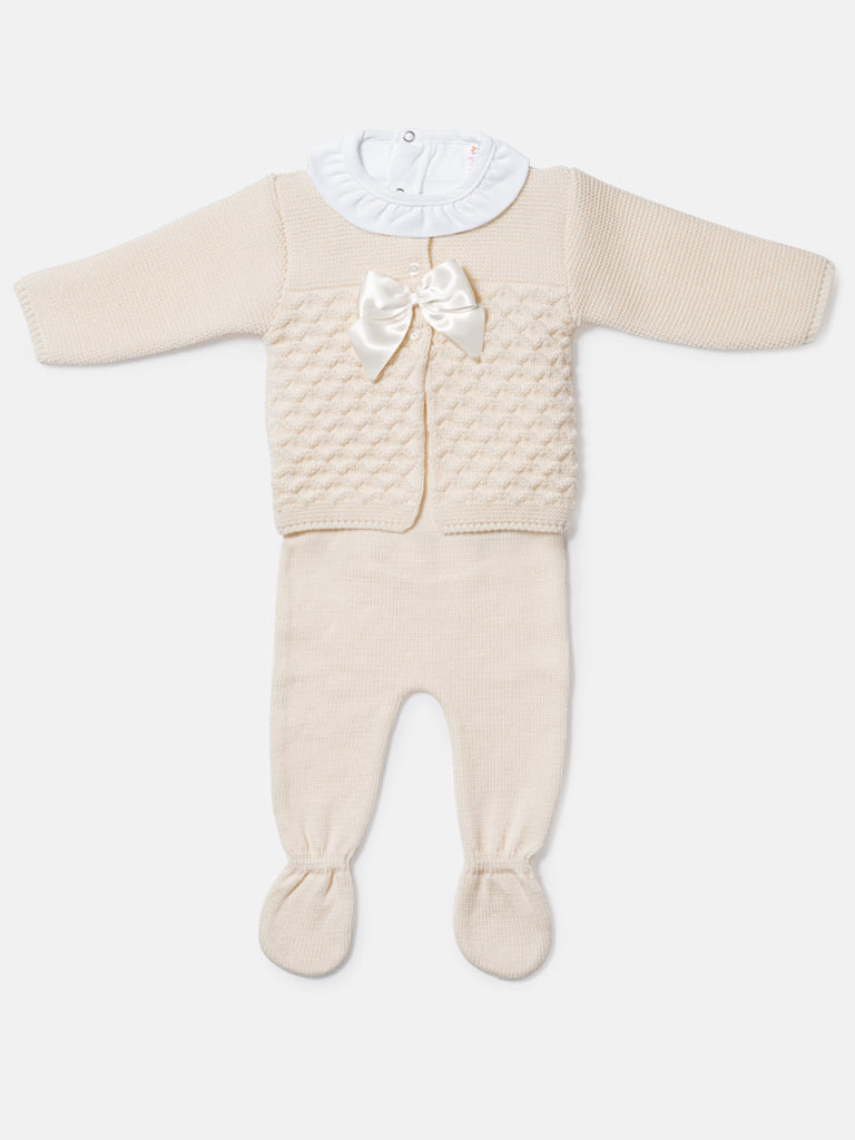 Girl Zaira Collection 3-Piece Knitted Set Baby & Toddler - Beige