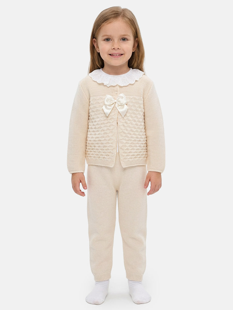 Girl Zaira Collection 3-Piece Knitted Set Baby & Toddler - Beige