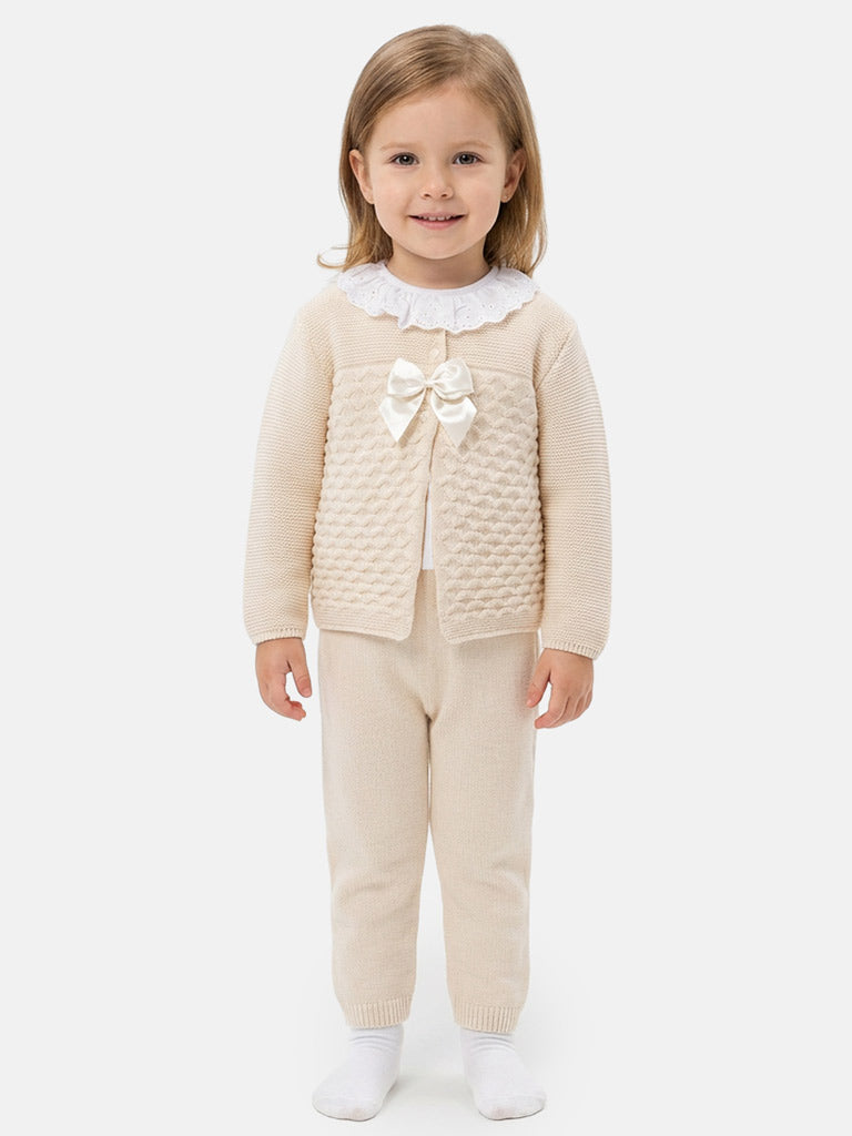 Girl Zaira Collection 3-Piece Knitted Set Baby & Toddler - Beige