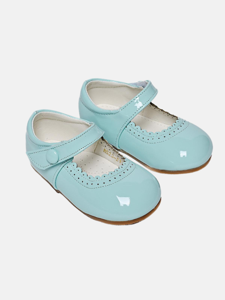 Girls Elegant Hard Soled Shoe - Mint Blue