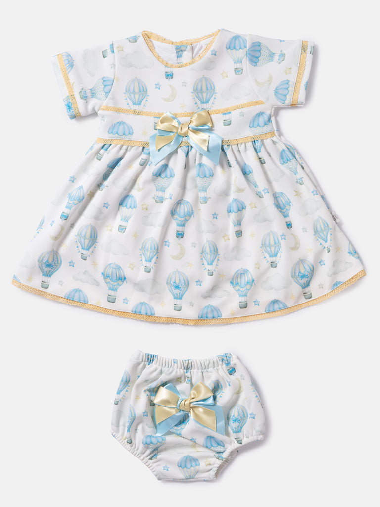 Baby Girl Balloon Collection Dress & Bloomers Set - Baby Blue