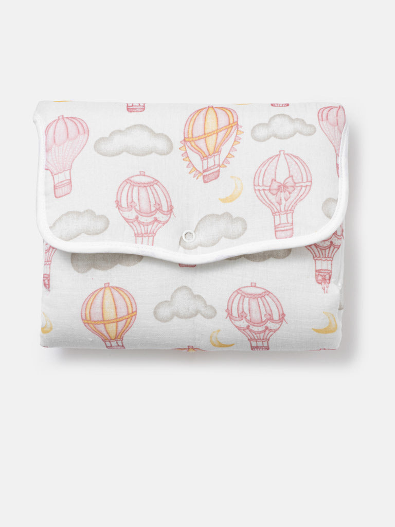 Baby Hot Air Balloon Collection Portable Changing Mat - Baby Pink