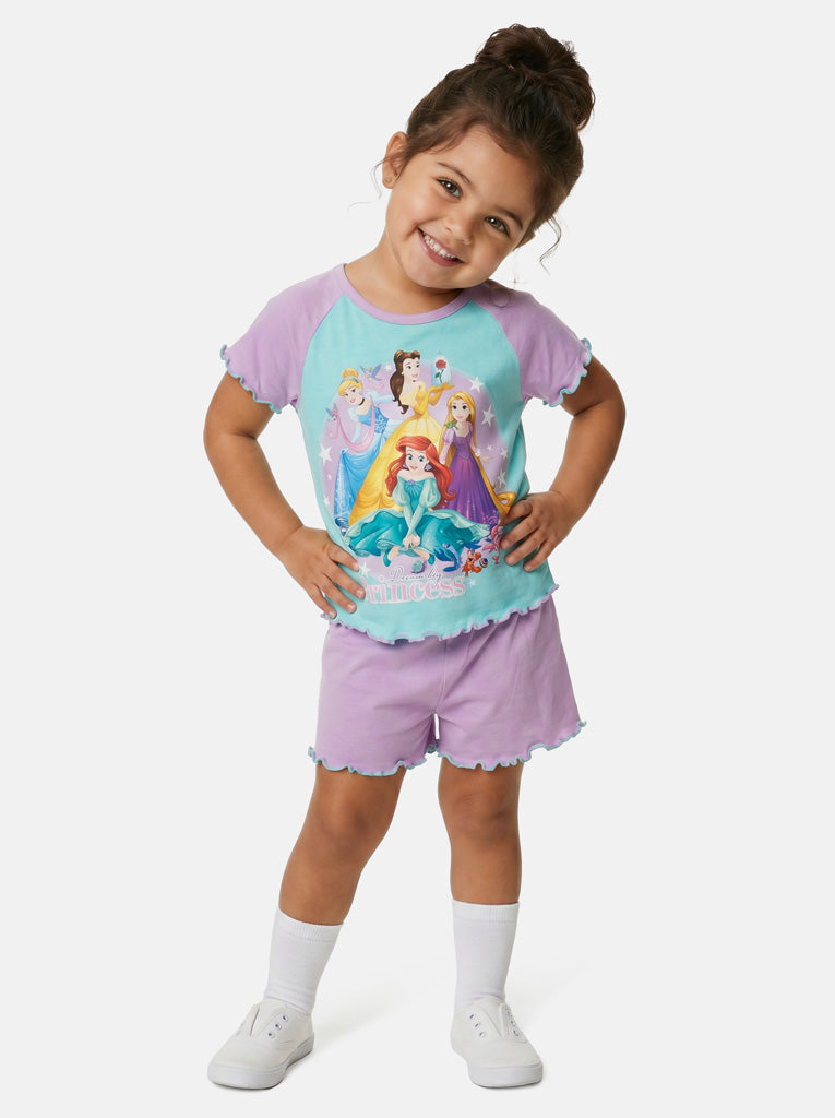 Disney Princess Baby Girl Short Pyjama Set - Mint Blue & Lilac