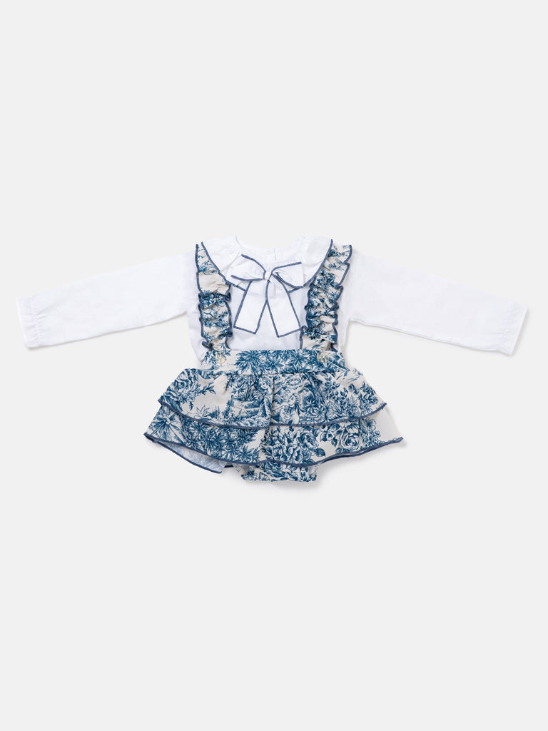 Baby Girl Isaura Collection 2-piece Romper Set - Dusty Blue
