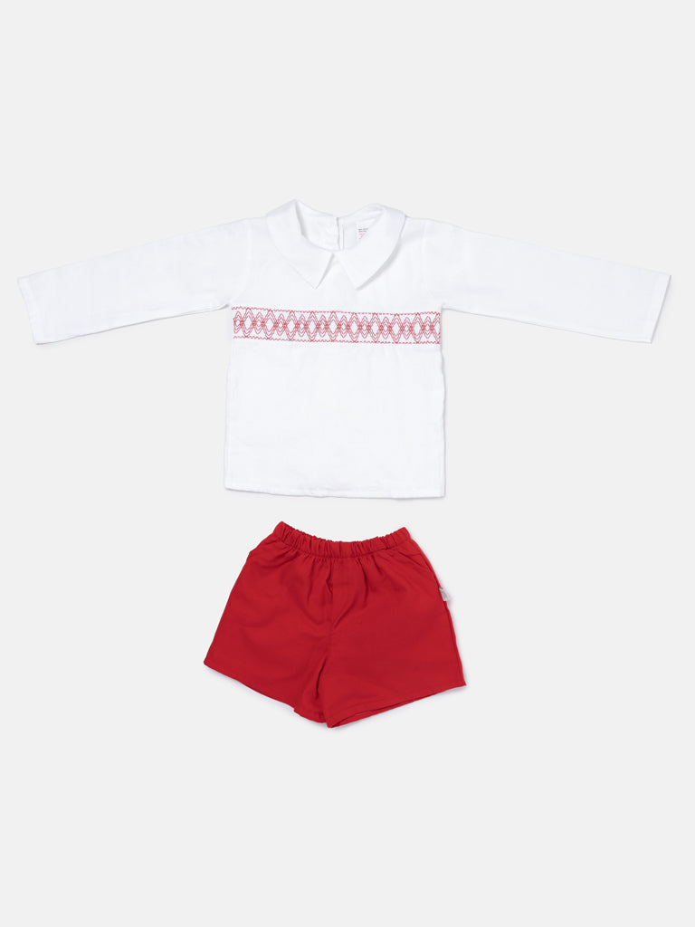Baby Boy Lucero Collection 2-Piece Smocked Top & Jam Pants Set - Red
