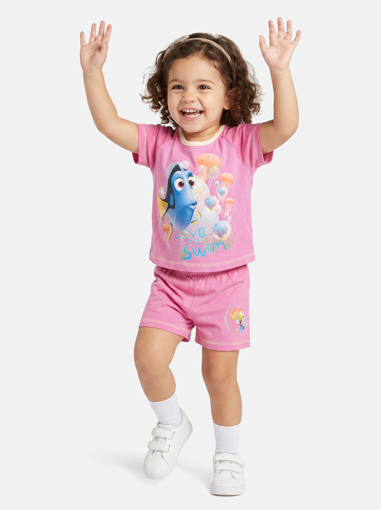Finding Nemo Dory Baby Girl Short Pyjama Set - Pink