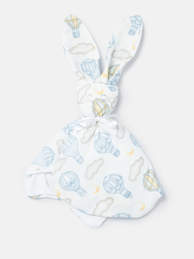 Baby Hot Air Balloon Collection Bunny Comforter - Baby Blue