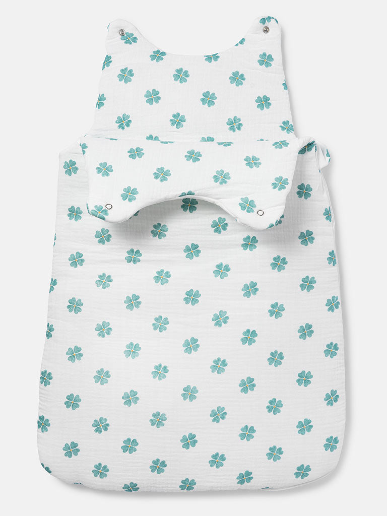 Baby Lucky Clover Collection Sleeping Bag - Limited Edition - White & Green