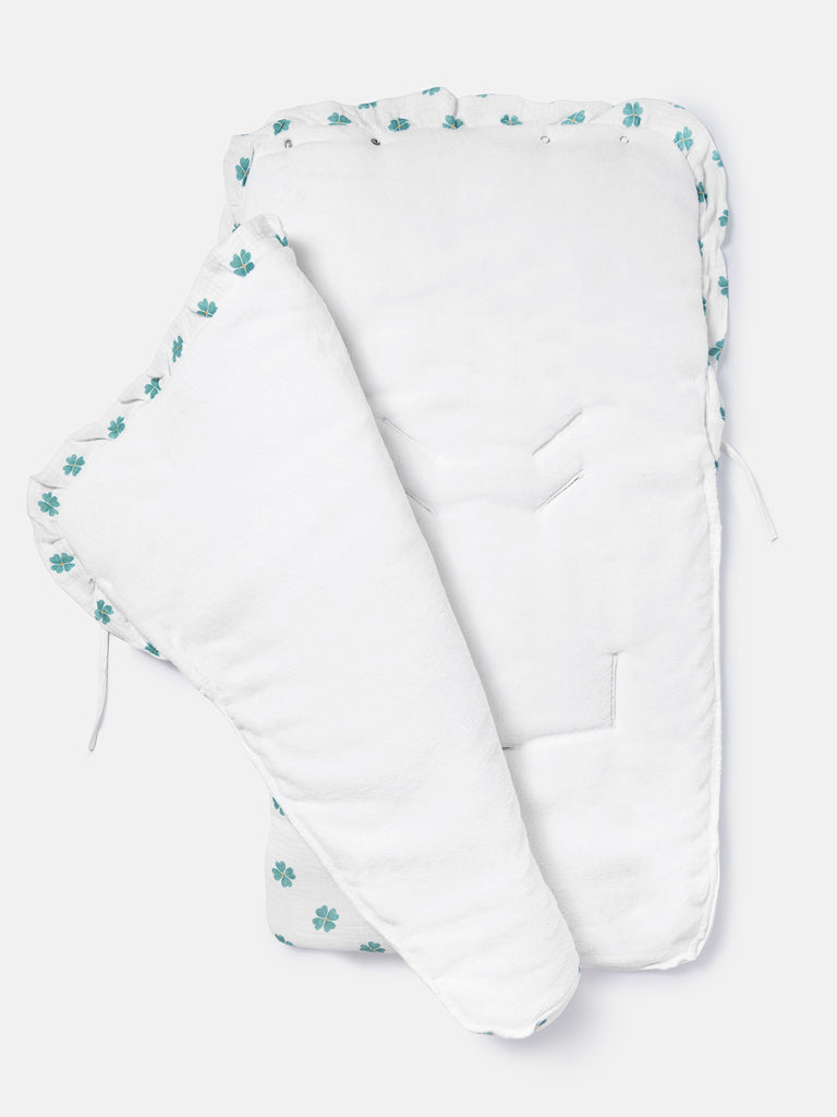 Baby Lucky Clover Collection Footmuff - Limited Edition - White & Green