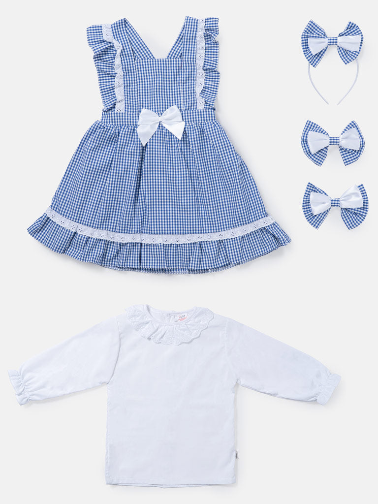 Baby Girl 5-Piece School Uniform Set - Navy Blue