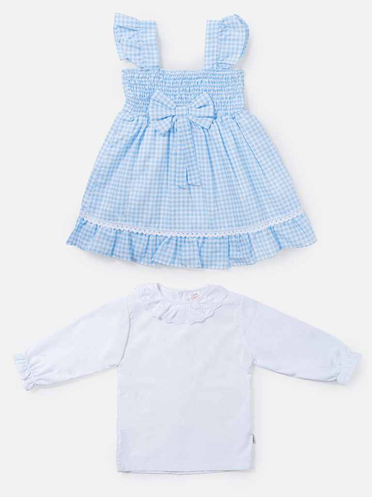 Baby Girl 2-Piece School Uniform Set - Baby Blue