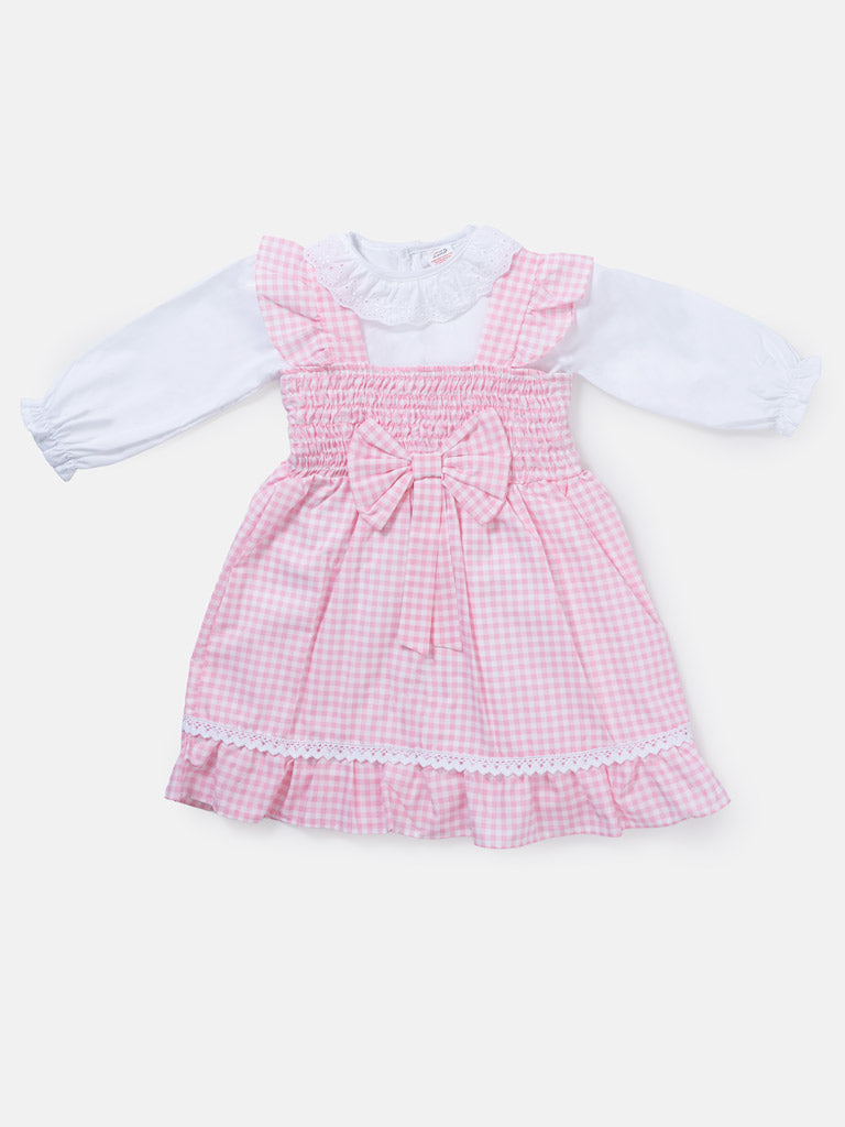 Baby Girl 2-Piece School Uniform Set - Baby Pink