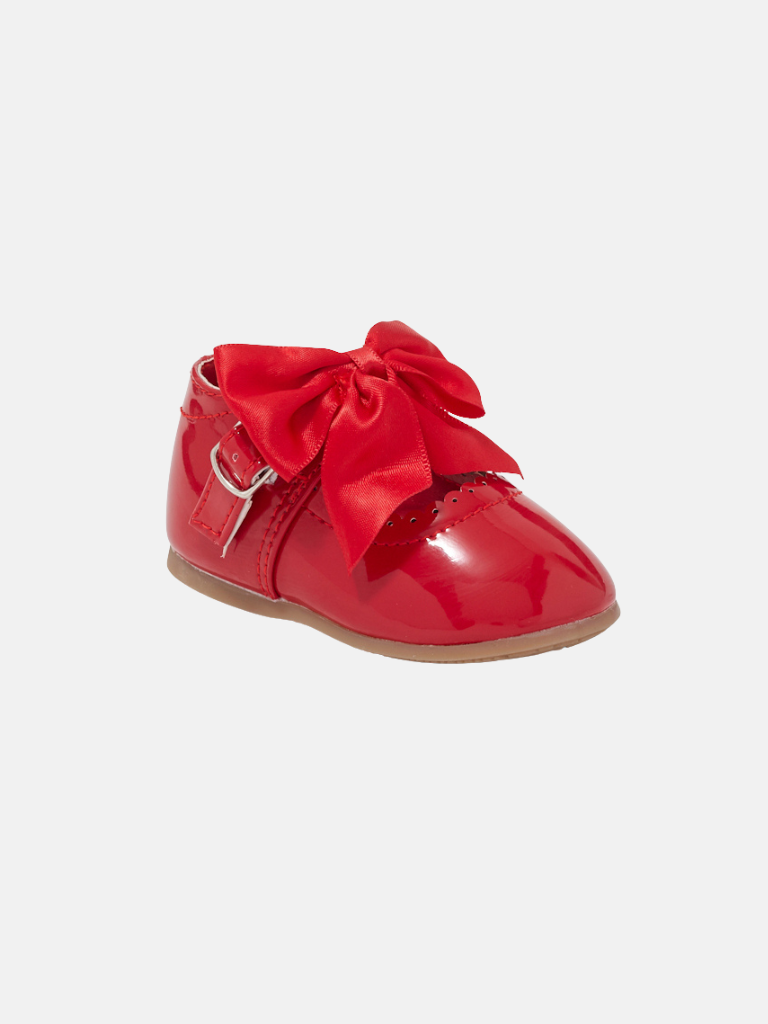 Baby Girl Satin Bow Shoes KYLIE Collection - Red