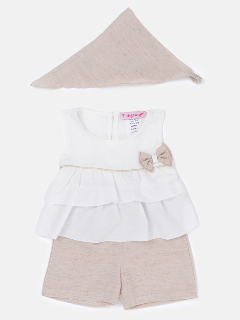 Baby Girl Marie French Collection 3-Piece Summer Set - White