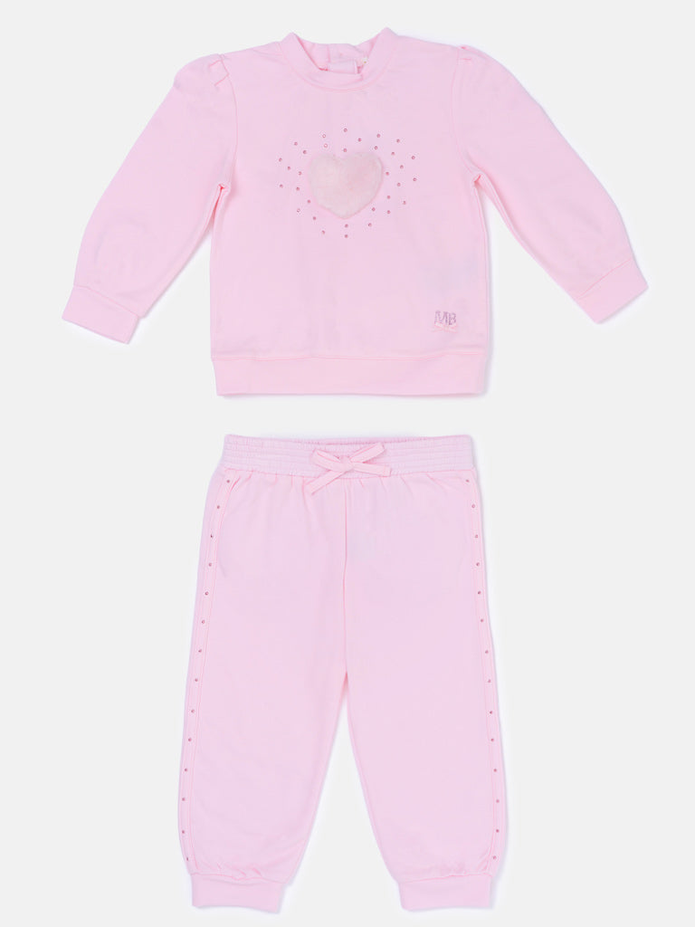 Baby Girl Mintini Long Sleeve Tracksuit 2-Piece Set - Baby Pink